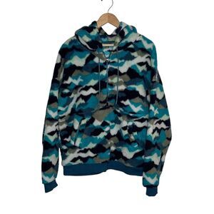 Eddie Bauer Women's We Wonder Fleece Half Zip Pullover Hoodie Geometric Sz Large